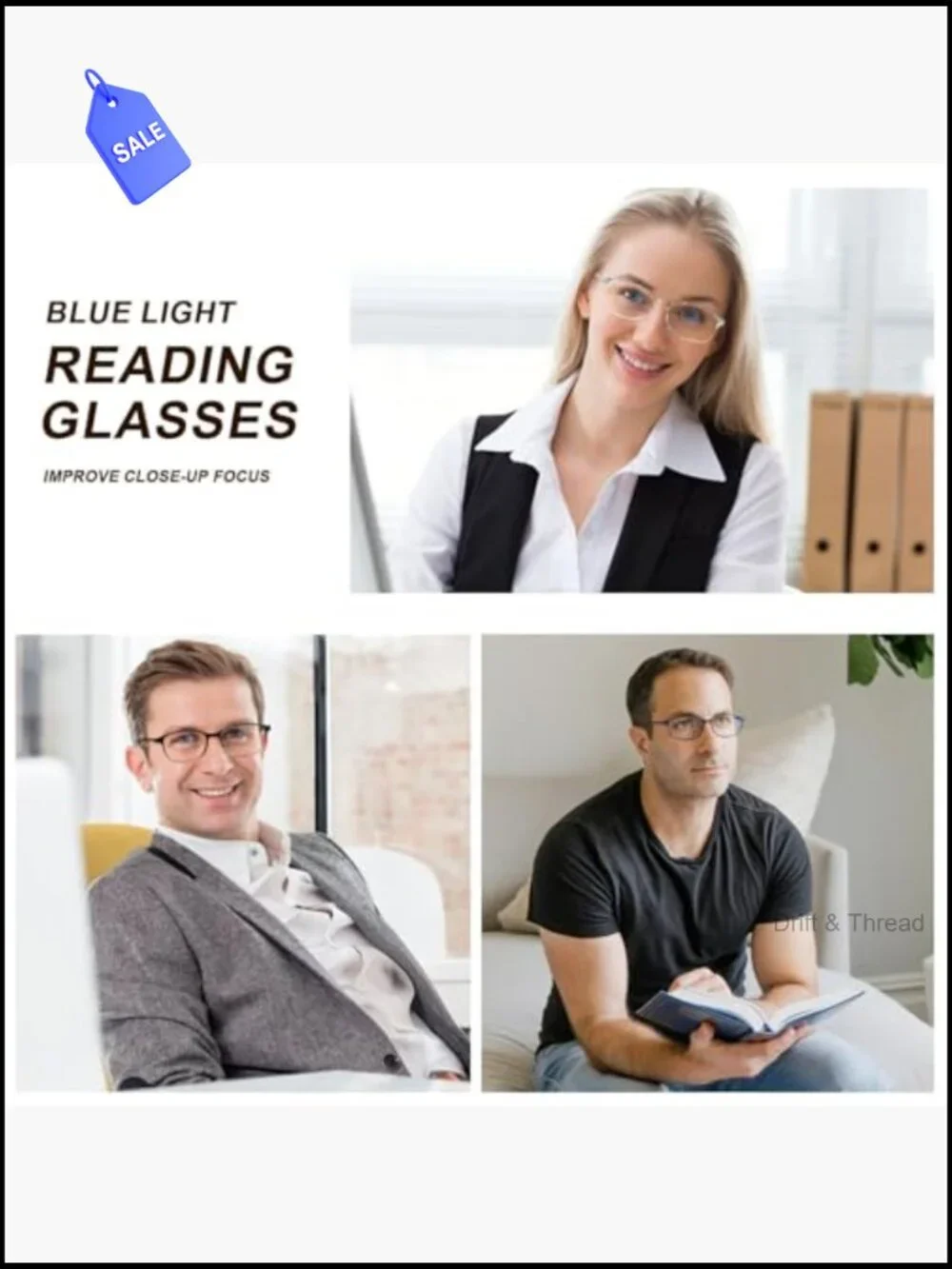 Blue Light Blocking Reading Glasses TR90 Frame Unbreakable Cheaters